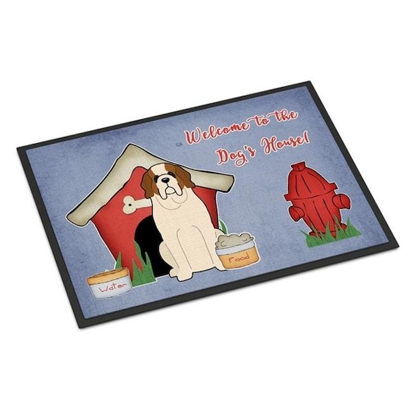 Carolines Treasures BB2789MAT Dog House Collection Saint Bernard Indoor or Outdoor Mat; 18 x 0.25 x 27 in. BB2789MAT - main